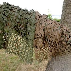 Filet de Camouflage Camosystems vendu au mètre - 1 x 2.20m - Marron/Vert Forêt