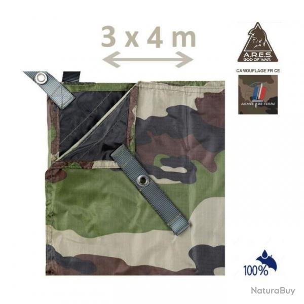 Bache 3x4 m ARES, camouflage arme franaise