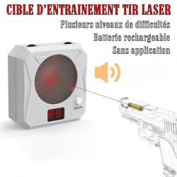 Cible d'entrainement au tir laser avec batterie rechargeable et niveaux de difficulté