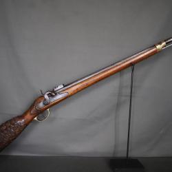 Fusil de chasse artisanal avec canon de fusil gras de cavalerie - Art populaire des Vosges, 1880