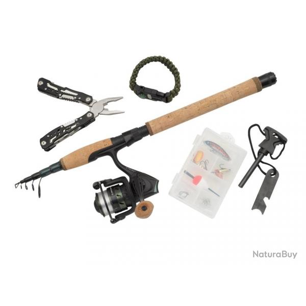 Combo Spinning Tele Abu Garcia Diplomat Wilderness Survival 130g 2m10 5.2:1 3kg 2 - 10g 56cm 79cm