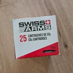 Lot 25 Cartouches de CO2 Swiss Arms