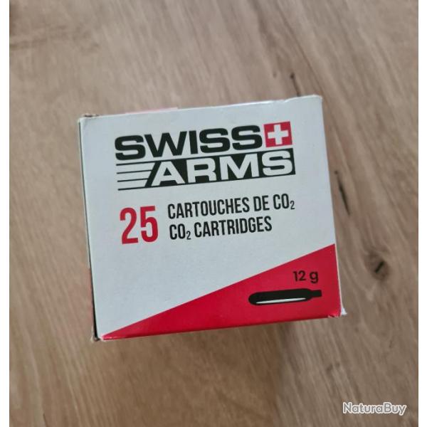 Lot 25 Cartouches de CO2 Swiss Arms