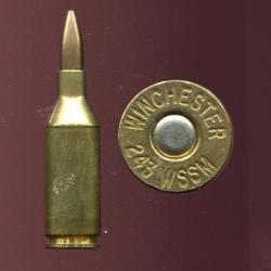 .243 WSSM - marquage : WINCHESTER 243 WSSM - étui laiton de 42.3 mm - balle cuivre pointe creuse