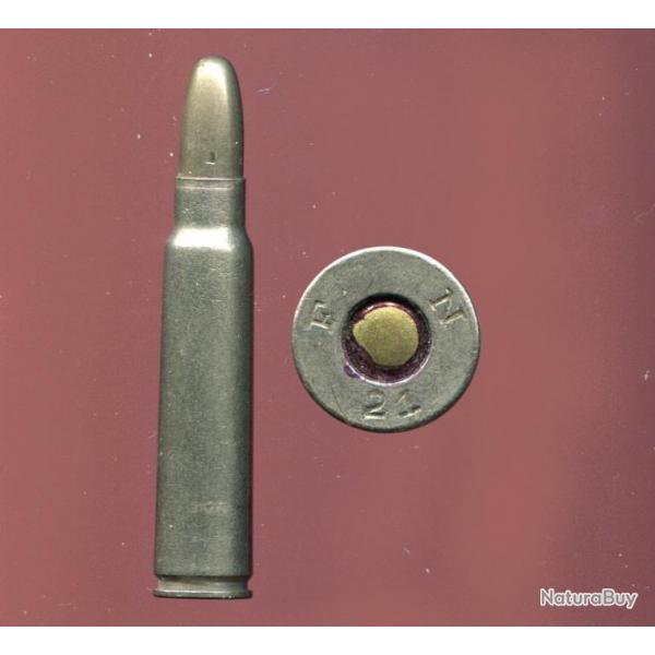 7.65 x 53 Mauser Belge - RARE cartouche de tir rduit - balle arrondie et tui nickels - F N 21