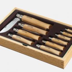 COFFRET OPINEL 10 COUTEAUX INOX N°02-N°12 (020041)