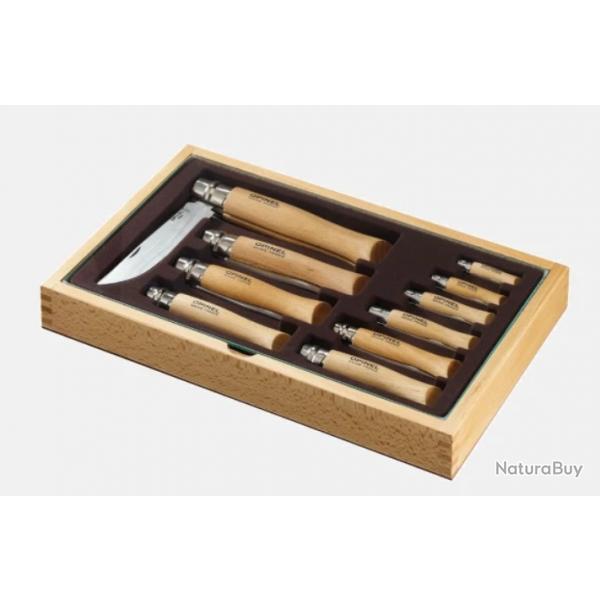 COFFRET OPINEL 10 COUTEAUX INOX N02-N12 (020041)