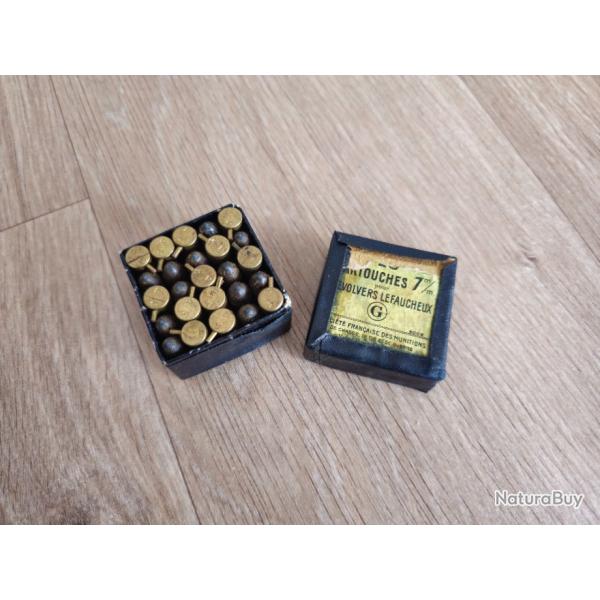 Bote de 25 cartouches Lefaucheux calibre 7mm  broche