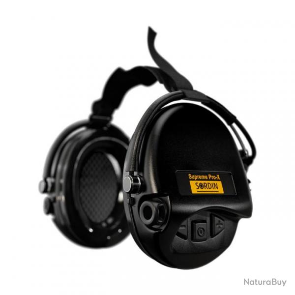 CASQUE ANTI-BRUIT SORDIN SUPREME PRO X SERRE-NUQUE TISSU NOIR