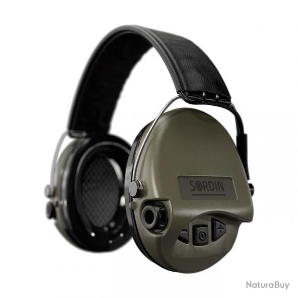 CASQUE ANTI-BRUIT SORDIN SUPREME PRO VERT OD SERRE-TETE CUIR NOIR