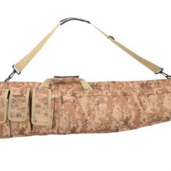 Sac à fusil avec bandoulière 120 cm en tissu Oxford beige sahara camouflage