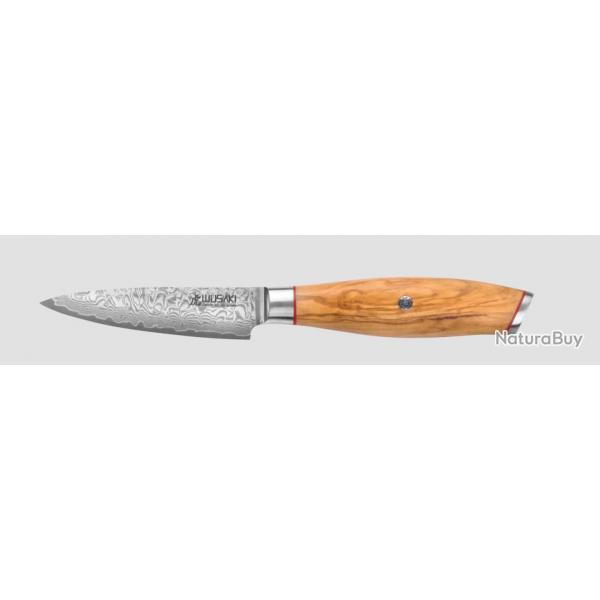 Wusaki Fujiko Couteau damas 10CR office lame 9cm