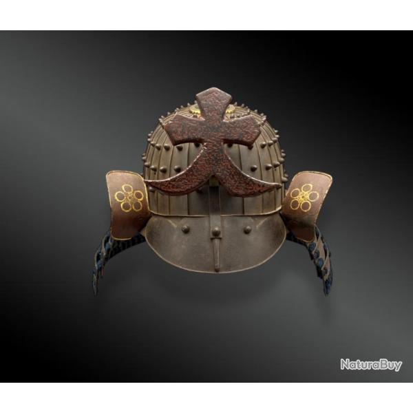 Casque De Guerre Appel Kabuto Et Maedat Type O-bashi Suji Bachi Japon, Priode Edo 1603-1868