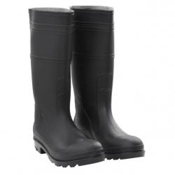 Bottes de Pluie Noires en PVC - Taille 38 à 46 - Imperméables et Antidérapantes