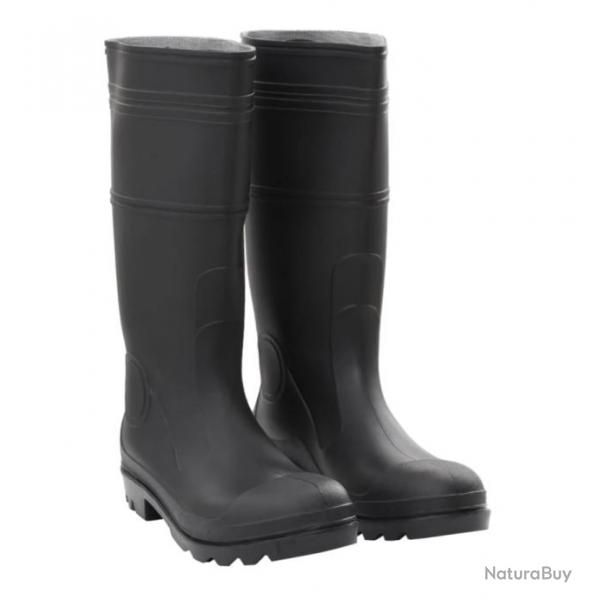 Bottes de Pluie Noires en PVC - Taille 38  46 - Impermables et Antidrapantes