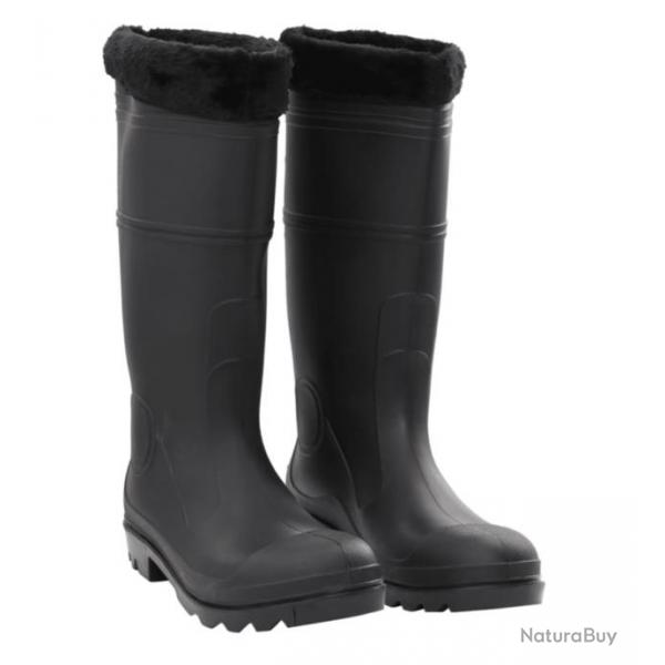 Bottes de Pluie avec Chaussettes Amovibles - Noires - Taille 38  46 - Impermables & Chaudes