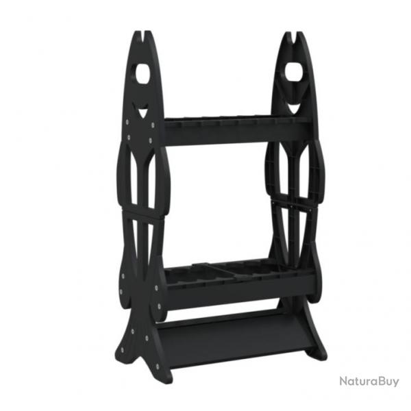 Support de Canne  Pche pour 16 Cannes - Noir - Rangement Stable et Compact