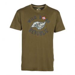 Tee shirt Wild Boar Republic sanglier courant KAKI