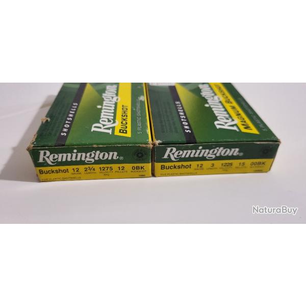 2 boites de chevrotines Remington 12/70 et 12/76 (magnum)