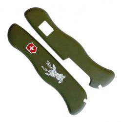 Plaquettes couteau suisse "Chevreuil" 111 mm, Couleur vert [Victorinox]