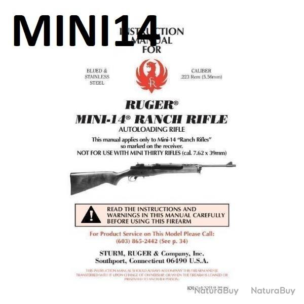 notice RUGER MINI 14 RANCH RUGER (envoi par mail) - VENDU PAR JEPERCUTE (m2329)