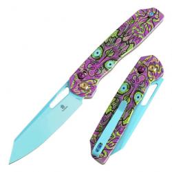 Couteau Tenable Shard Jade G10 & Purple Undead Reverse Tanto Acier 14C28N Crossbar Lock T1006V9