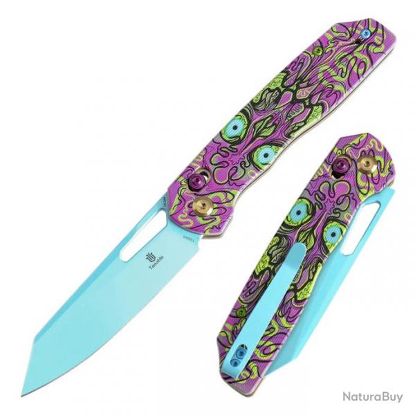 Couteau Tenable Shard Jade G10 & Purple Undead Reverse Tanto Acier 14C28N Crossbar Lock T1006V9