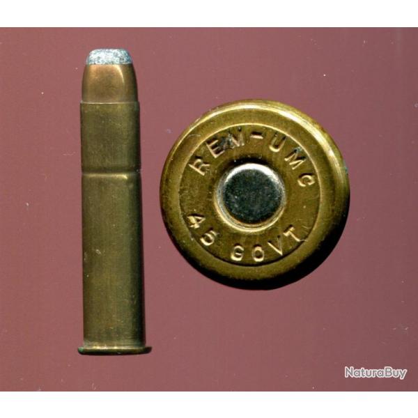 .45-70 GOVT - marquage : REM-UMC 45 GOVT - balle cuivre pointe plomb plate