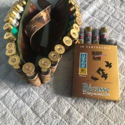 cartouchière camo d acasion ,    20 cartouche  cal 12,  long 120cm+10 mary arme becasepl8,5 cadeau