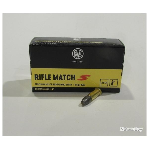 lot de 500 cartouches RWS Rifle Match S 22LR, 40 grains