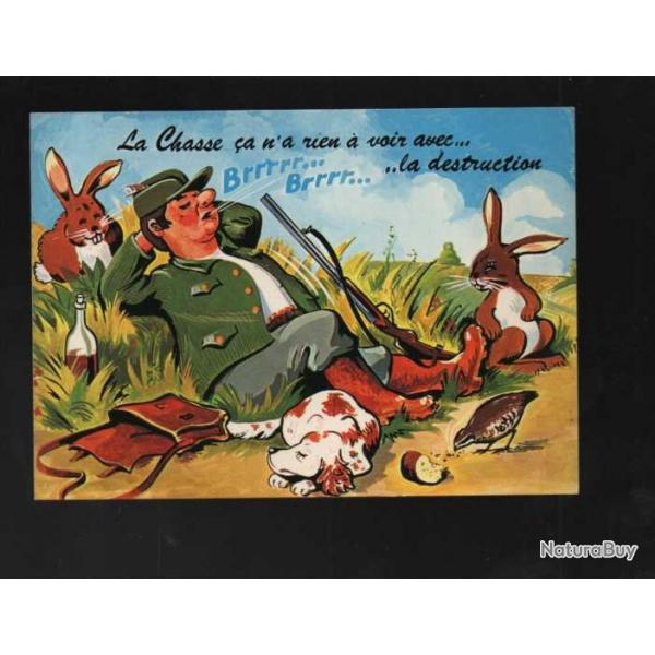 la chasse n'a rien  voir avec la destruction humoristique  carte postale moderne cpm ,