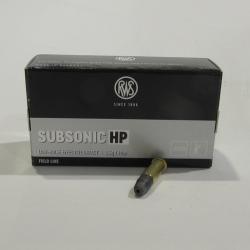 Boite 500 cartouches cal 22lr, RWS Subsonic HP, 40 grains