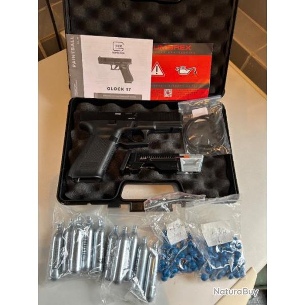 Umerex T4E Glock 17 Gen5 Cal .43  5 Joules,Trs peu servi, l'tat est impeccable. Nombreux extras.