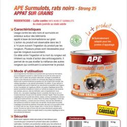 Raticide APE en vrac - Carton de 10 kg, Carton 10 kg - Grains Strong 25