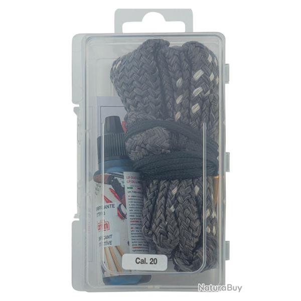 Kit de nettoyage cordon type snake + huile pour armes, Cal. 20