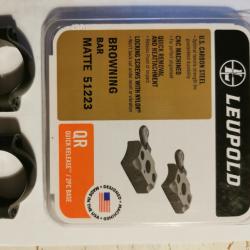 Leupold embase QR et colliers diam 30 pour Browning Bar