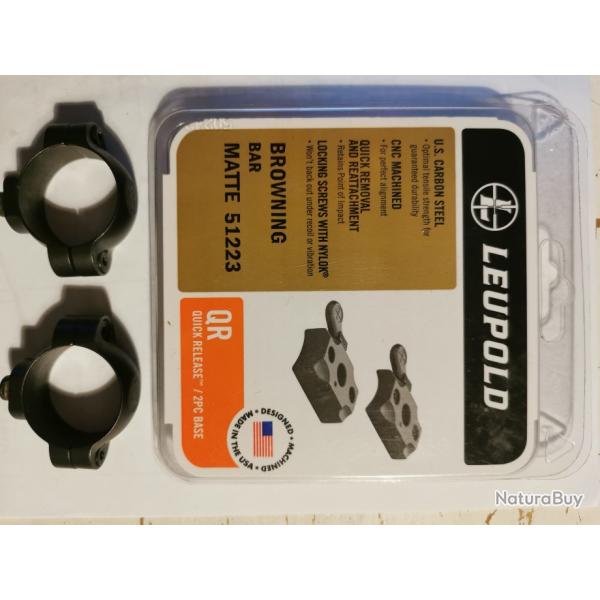 Leupold embase QR et colliers diam 30 pour Browning Bar