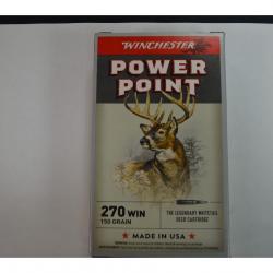 1 BOITE DE 20 MUNITIONS WINCHESTER CALIBRE 270 WIN POWERPOINT 150 GR NEUVE