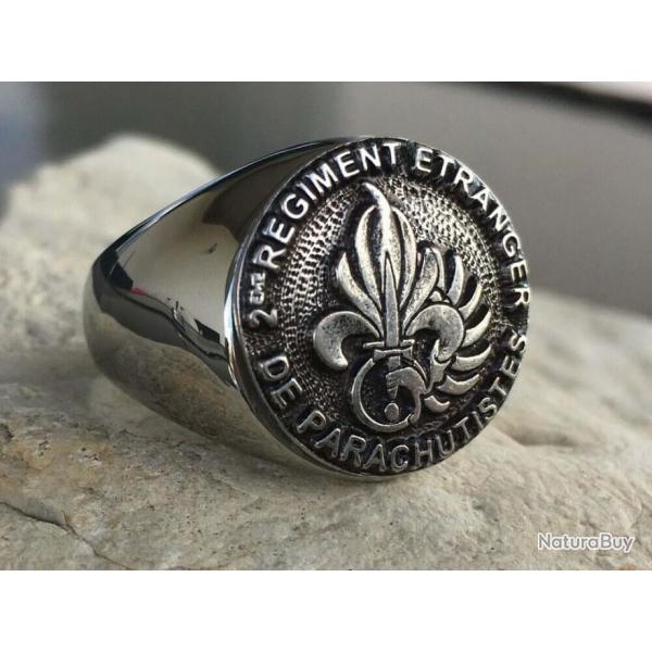 1 bague 2 rep  lgion trangre  parachutiste ,foreign legion,fremdenlegion,militaire,arme,argente