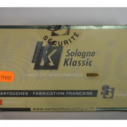 1 BOITE DE 20 MUNITIONS SOLOGNE KLASSIC CALIBRE 270 WSM PARTITION 160GR/10.4G NEUVE