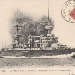 CPA - MARINE MILITAIRE - Le "Saint-Louis",Cuirasse a tourelles (vitesse 18 noeuds05) -N°695