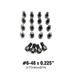 Vis Torx #6-48 x 0.225" 5,7x3,6mm pour arme, montage et optique - Lot de 20 pièces