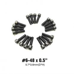 Vis Torx #6-48 x 0.5" 5,7x3,6mm pour arme, montage et optique - Lot de 20 pièces