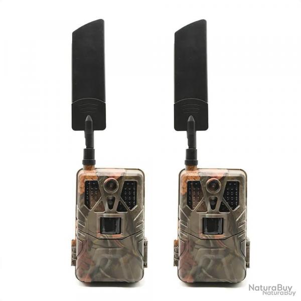 2 Caméras détecteur de mouvements live vidéo 30MP camouflage