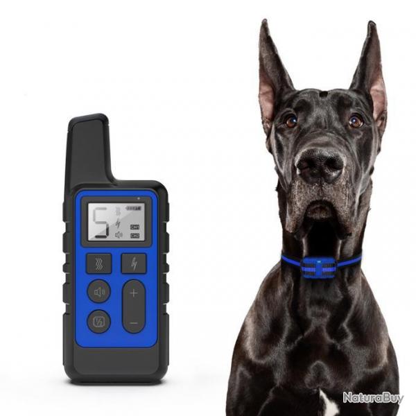 COLLIER ANTI-ABOIEMENT AVEC TELECOMMANDE - PORTEE 500M -BLEU - LIVRAISON GRATUITE