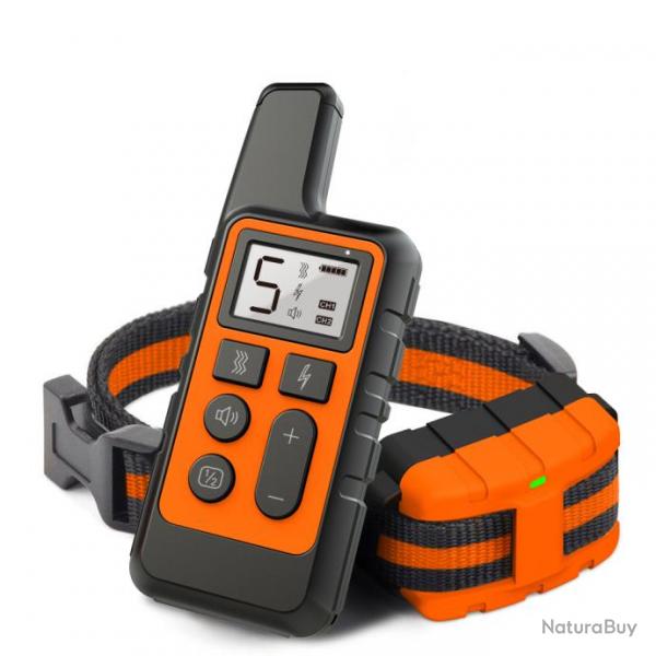 COLLIER ANTI-ABOIEMENT AVEC TELECOMMANDE - PORTEE 500M -ORANGE - LIVRAISON GRATUITE