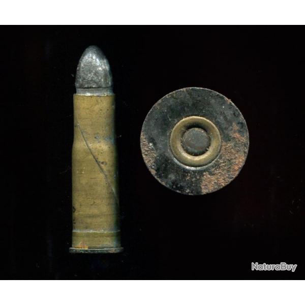 .43 Remington Egyptien - authentique cartouche guerre 1870-71 - tui en clinquant de laiton roul