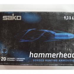 1 BOITE DE 20 MUNITIONS SAKO HAMMERHEAD 286 GR/18.5G BONDED SOFTPOINT NEUVE