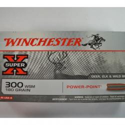 1 BOITE DE 20 MUNITIONS WINCHESTER 300WSM POWERPOINT 180GR/11.7 G NEUVE