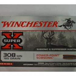 1 BOITE DE 20 MUNITIONS WINCHESTER CALIBRE 308 WIN POWERPOINT SUBSONIC NEUVE